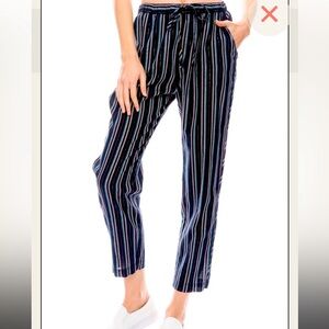 Xirena Kalvyn Winston Striped Pants Black Metallic M Cotton